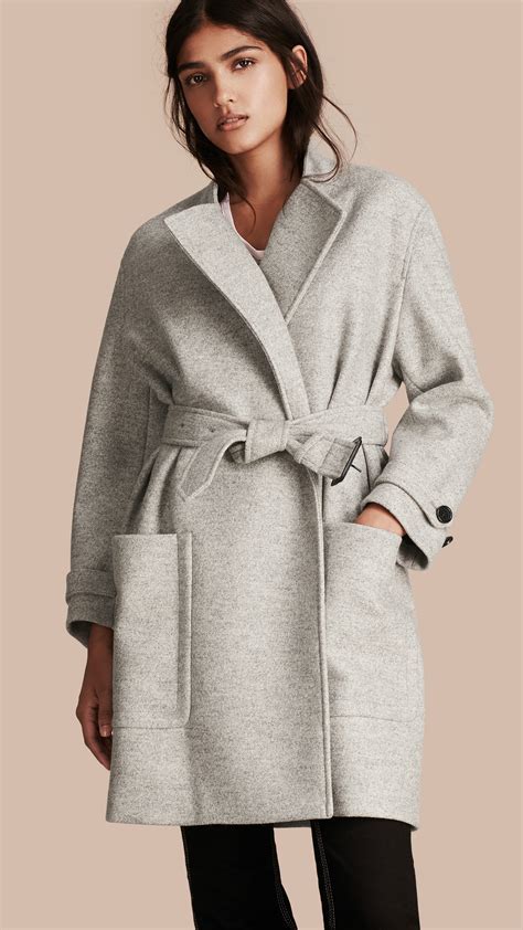 burberry wool belted wrap coat|Burberry wool coat women.